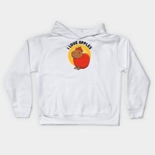 I love apples Capybara Kids Hoodie